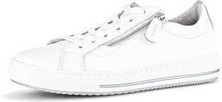 Gabor Damen Low-Top Sneaker | Frauen Halbschuhe | Wechselfußbett | Moderate Mehrweite (G) | schnürschuhe | Weiss (Uni) | 37 EU - 4 UK