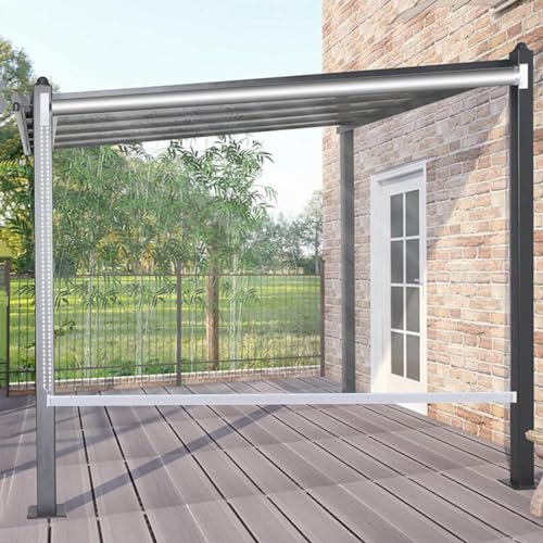 Transparent Pvc Roll Up Shade Blinds Outdoor Waterproof Side Panels,Clear Plastic Tarp,Window Door Gazebo Bedroom Partition Curtains,Side Pull Roller Blinds Shutter,Rainproof,W×H-130×240cm/51.2×94.5in