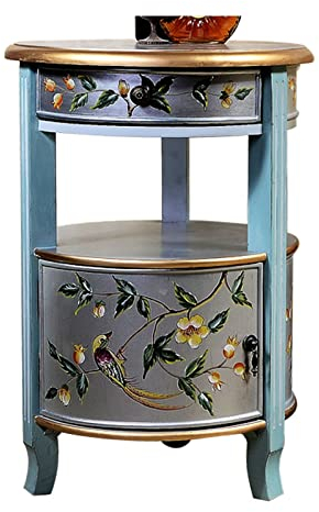 Moderne Sofatische Retro-Beistelltisch, runder, leichter Luxus-Couchtisch, Sofa-Beistelltisch mit Schublade und Aufbewahrungsschrank, Ecktisch, einfacher Beistelltisch, Teetisch for Wohnzimmer, Nachtt