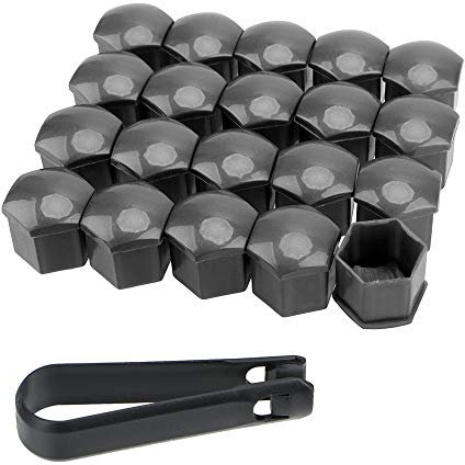 Radschraubenkappen,Radmutterkappen 20 stücke 17mm 19mm 21mm Radmutter Bolzen Kopf Abdeckkappe Schutzbolzen Mützen Außen Dekoration Schutz Bolzen Felgen Silber (Color : Gray, Size : 21mm 20pcs)