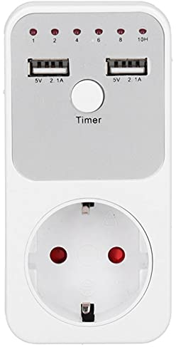 TOPINCN USB Smart Digital Countdown Timer, 1–10 Stunden Timer, ABS Material, Geeignet für Computer, Herde, Lichter, Ladegeräte (EU-Stecker)