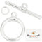 Beebeecraft 10 Stück 925 Sterling-Silber-Beschichtete Knebelverschlüsse T-Stab-Verschluss Runde Verschlussverbinder Mit Biegeringen Für Die Herstellung von Halsketten Und Armbändern
