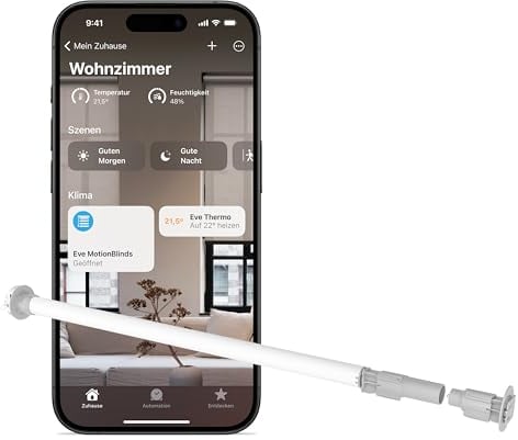Eve MotionBlinds Upgrade Kit für Rollos (Matter) – Motor zum Nachrüsten bestehender Innenraum-Rollos, Automatisches Öffnen/Schließen, App-/Sprachsteuerung, Zeitpläne/Szenen, Thread Border Router ERF.