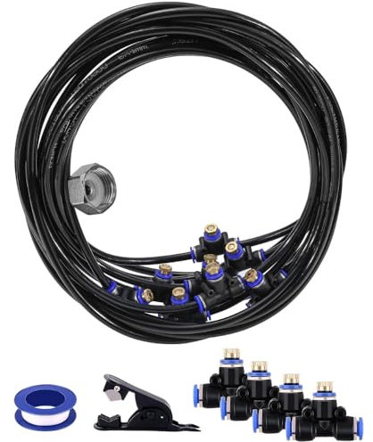SHOP-STORY - BRUMI20M: kit completo di nebulizzatore esterno da 20 m per terrazza, ombrellone, patio o serra