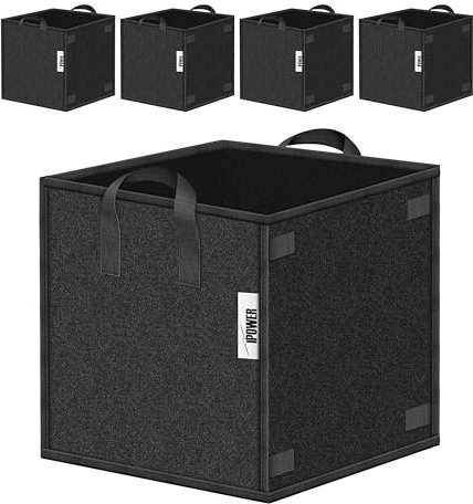 YSSOA Lot de 5 Sacs de Culture de 20 litres en Tissu Non tissé épais avec poignées, Pots en Tissu pour Plantes, légumes, Fleurs, tomates et Pommes de Terre