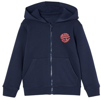 Vertbaudet Jungen Kapuzensweatjacke Basic mit Recycling-Polyester Nachtblau 140