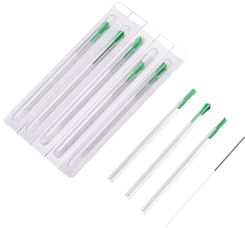 ZHONGYAN TAIHE 100 piezas agujas de acupuntura, pluma de acupuntura desechable, aguja de masaje estéril, pluma de masaje, acero inoxidable (0.30 * 30mm)