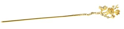 Hochzeits-Kopfbedeckung im chinesischen Stil, 1 Stück Haarnadel-Haarstab, japanischer Haarschmuck, antike Kopfbedeckung(Golden)