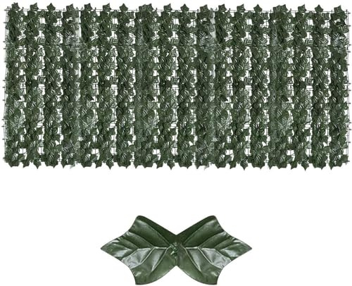 Künstlicher Efeuzaun grün 1x10m Outdoor wetterfest Seitenmarkise Einfache Installation ohne Bohren verschönern Sie Ihren Garten mit natürlichem Aussehen