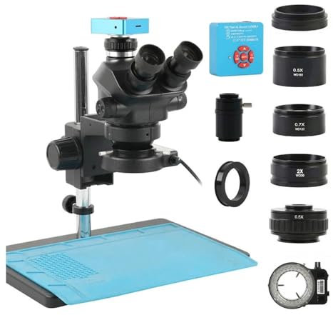 Microscope 55MP 4K HDMI Digital USB Microscopio Camera 3.5X-100X Simul-Focus Trinocular Stereo Microscope for Soldering PCB Repair Kit