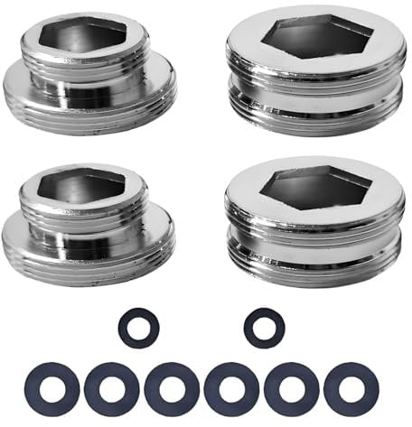 IUSOT Faucet Adapter Kit, Tap Faucet Adapter, 4PCS M16 to M22, M22 to M22 Male Thread Tap Aerator Connector with Gasket, Faucet Adaptor for Kitchen Bathroom Sink Garden Hose Water Filter