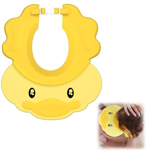 Guyode Bonnet de Douche Protégez Votre Visage et Vos Oreilles Bonnet Douche Enfant Réglable Casquette Bain Bébé Doux et Flexible S'applique à Bain de Cheveux pour Bébé Garçon et Fille