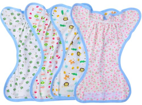 Kisangel 4 Piezas PañAles Reutilizables para MuñEcas Ajustables Ropa Interior Lavable para MuñEcas Bebé Reborn Accesorios para Juegos De ImitacióN