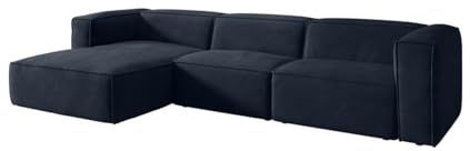 Luxusbetten24 Designer Sofa Comfy in Samt Blau Links
