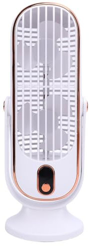 Qcwwy Portable Desk Fan Tower Fan Oscillating Portable Rechargeable Table 5 Speeds Brushless Motor USB Rechargeable Desk Personal Quiet Table for Home Office (White)