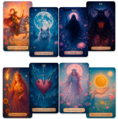 CRAFTERIAN Enchanted Gate Tarot – 78 Cards Deck with Guidebook | Fantasy Witchy Celestial Tarot Cards for Beginners & Advanced Readers