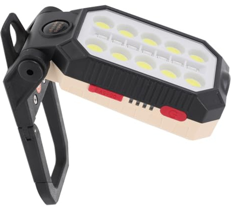 Vaguelly Wiederaufladbare LED Arbeitsleuchte mit Haken und Magnet Tragbare Notleuchte für Werkstatt und Outdoor USB Ladefunktion Kompatibel mit Stativ Camping und Reparatur