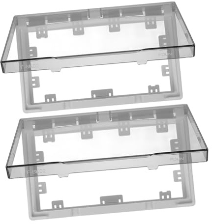 PENIKOKO 2pcs Ultra-Thin Self-Adhesive Switch Covers Socket Protectors for Bathroom Panel Water Splash Shield Electrical Outlet Protection Box