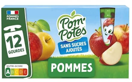 Pom'Potes Pomme Nature sans Sucre Ajouté 12x90g