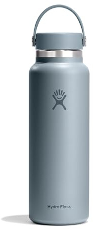 Hydro Flask – Wide Flex Cap 1,182 ml (40 oz) Bottle | Edelstahl, auslaufsicher – Kalt 24 Std., heiß 12 Std. isoliert – Shale Gray