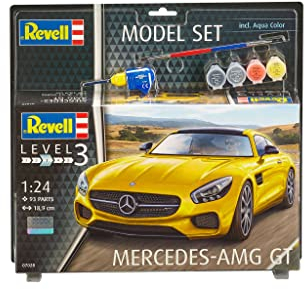 Revell Revell_67028 Modellbausatz Auto 1:24 - Mercedes-Benz AMG GT im Maßstab 1:24, Level 3, originalgetreue Nachbildung mit vielen Details, , Model Set mit Basiszubehör, 67028
