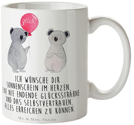 Mr. & Mrs. Panda Tasse Koala Luftballon - Geschenk, Kaffeetassen, Koalabär, Teebecher, Party, Geburtstag, Keramiktasse, Kaffeetasse