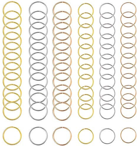 Natuce 180 Stücke Haarringe, Braid Ringe Haarspangen Haar Charms Haarschleifen Clips Haarbänder Geflecht Ringe für Punk Hip-Hop DIY Frisur Dekoration 3 Farben / 2 Größen
