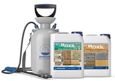 Roxil Wood Cleaning & Protection Kit - Cleans and Protects Decking, Sheds, Fences, Garden Furniture and any other outdoor timber