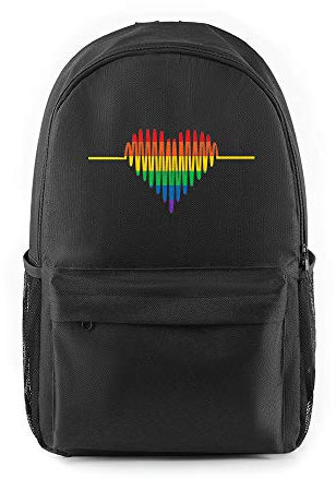 JLTPH Unisex Rucksack LGBT Gay Pride Regenbogenflagge Herz Laptop Rucksäcke Daypack College Schulranzen Schultasche Reiserucksack