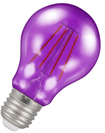 Crompton Lamps Purple LED GLS Light Bulb 4.5W E27 Harlequin | IP65 Outdoor Lights LED Bulbs | Energy-Saving Replacement for 25W Bulbs | 15,000 Hours Life | for Festoon Lights Outdoor