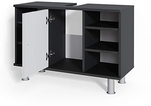 Vicco Meuble sous Vasque Simple Fynn, Anthracite/Blanc Brillant, 80x54cm