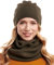 Hilltop Baumwoll-Winterset Damen aus Winterschal und Strickmütze, Winter Set:Oliv