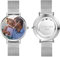 VEELU Personalisierte Foto Armbanduhr für Damen mit Gravur Text Uhr Metallarmband in Silber/Rosegold Geburtstagsgeschenk für Mutter Freundin Familie