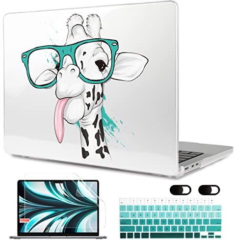 MEEgoodo Case for M5/M4/M3/M2 MacBook Air 13.6 inch 2026 2025 2024 2022, Fit Model A3449/A3240/A3113/A2681, Case Compatible with MacBook Air 13 inch, Funny Giraffe