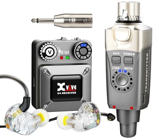 Xvive U4T9 Wireless in-Ear Monitor System, U4 in-Ear Monitor System, T9 IEM Dual Knowles BA Drivers for Studio, Band Rehearsal,Live Performance(U4T9)