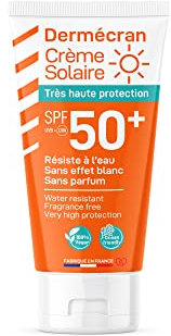 SORIFA - Dermécran - Crème solaire SPF50+ - Visage et corps - Formule Vegan & Ocean Friendly - Résiste à l'eau - Pour toute la famille dès 3 ans - Fabriquée en France - Tube 50 ml