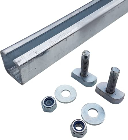 3 mm Dicke C-Profil Set als Universalpfosten, Stahlsäule, Balkonsäule, Geländerpfosten, Zaunpfosten, Zaunsäule, Tischbeine aus Stahl verzinkt - (A: 45 x B: 45 x L: 1200 mm)
