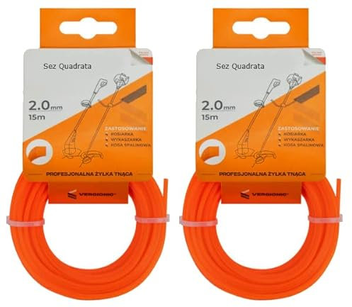 Terryshop74 30 mètres de fil 2,0 mm carré, 2 bobines de fil pour débroussailleuse de 15 mètres, idéales pour les têtes de débroussailleuse et tondeuse