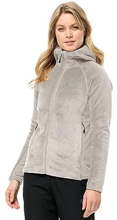Jack Wolfskin Rotwand Hooded FZ W Giacca in Pile, Colomba, XXL Donna