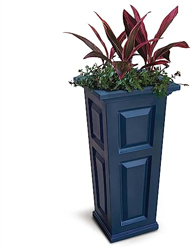 GRFIT Blumentopf Blumentöpfe, quadratisch, erhöhte Blumentöpfe, for drinnen und draußen, for Sukkulenten, Grünpflanzen, Pflanzgefäße, Balkondekoration Übertopf (Color : NeptuNeblue)