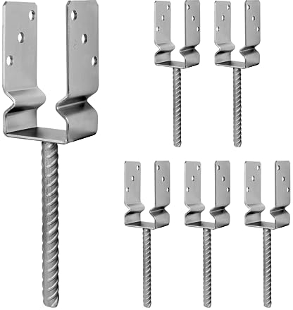 ZPH MARK Pfostenträger 150x80x60 mm - Pfostenträger zum einbetonieren fur Kantholz mit Betonanker 200 mm Pfostenschuhe - Balkenschuhe - Bodenhülse Pfostenanker 6 Stück
