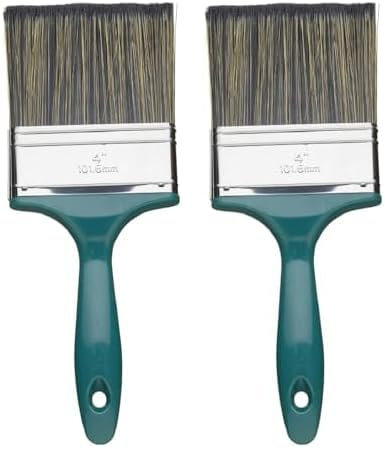 Fit For The Job Pinceau de 100 mm Cabanon et clôture pour l’Application de lasures, Vernis, Produits de Conservation et traitements extérieurs sur Bois Lisse et Brut (Lot de 2)