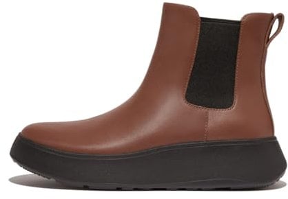 Fitflop F-Mode Leather Flatform Chelsea Boots, Stivali Donna, Marrone Intenso, 38 EU