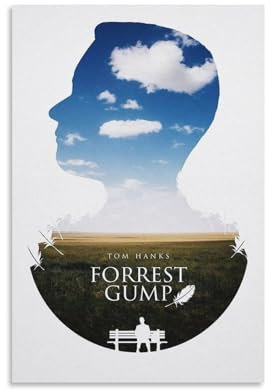 LIANGSHUANG Filmposter Forrest Gump, Kunstposter, Leinwand, Gemälde, Dekor, Wanddruck, Foto, Zuhause, modern, dekoratives Poster, 20 x 30 cm