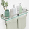 SFGSOWOR Badezimmer-Glasregal mit Handtuchstange/Regal, 61 cm, Wandregal, gehärtetes Glas, Waschbecken, WC-Organizer, Duschtuch, dekorative Aufbewahrung (gebürstetes Nickel, 61 cm)
