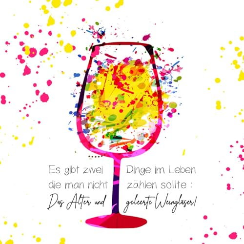 20 Servietten Sprüche Weingläser zählen als Tischdeko. Papierservietten mit Motiv. Auch für Decoupage und Serviettentechnik 33x33cm