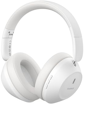 Baseus Bluetooth-Kopfhörer über dem Ohr mit kraftvollem Bass, 50 Stunden Spielzeit, ENC-Anrufklarheit, Geräuschisolierung, bequemer Passform, leichtem, faltbarem Kopfhörer