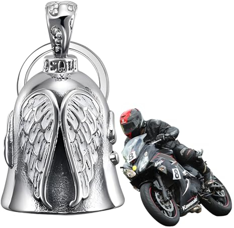 Campanello Per Motocicletta,Per motocicletta Campanella Portafortuna,Angelo Custode Motociclista Campanella,Custode Motociclista Campanella Ciondolo Regalo Moto Per Motociclisti