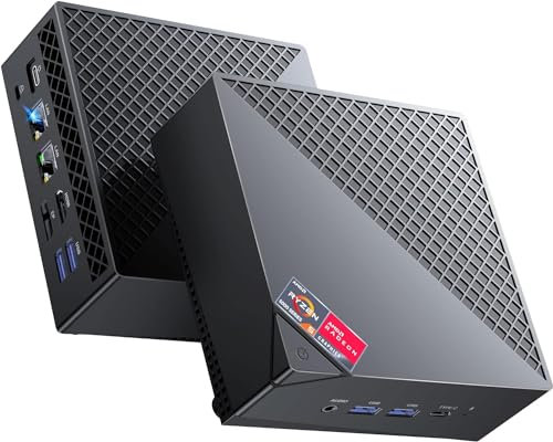 ACEMAGICIAN AM06 Pro Mini PC, AMD Ryzen 7 5825U Mini Desktop Computer (8C/16T, up to 4.5GHz), 32GB DDR4 512GB NVMe SSD, Dual Ethernet/WiFi 6/Type-C Small Computer