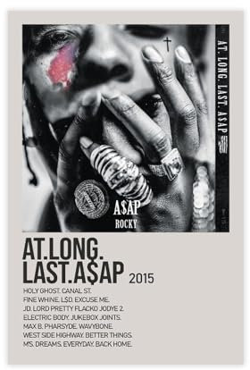 Poster auf Leinwand ASAP Rocky AT.LONG.LAST.A$AP, Schlafzimmerdekoration, Sportlandschaft, Büro, Raumdekoration, Geschenk, ungerahmt, 30 x 45 cm